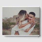 Pastel Painted Florals and Photo Wedding Gästebuch (Rückseite)