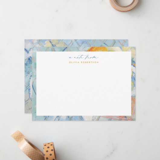 Pastel Painted Still Life Stationery Note card Mitteilungskarte (Vorderseite/Rückseite Beispiel)