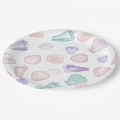 Pastel Painterly Seashell Unterhalb des Party Pappteller (Schrägansicht)