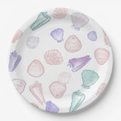 Pastel Painterly Seashell Unterhalb des Party Pappteller (Vorderseite)