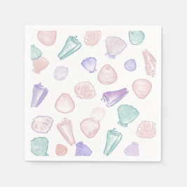Pastel Painterly Seashell Unterhalb des Party Serviette
