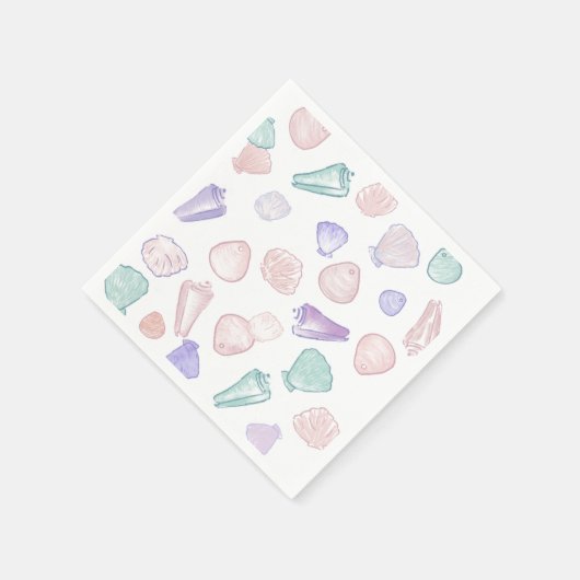 Pastel Painterly Seashell Unterhalb des Party Serviette (Ecke)