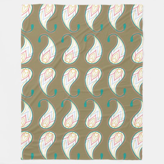 Pastel Paisley Fleecedecke (Vorderseite)