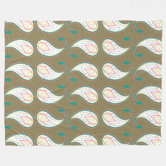 Pastel Paisley Fleecedecke (Vorderseite (Horizontal))