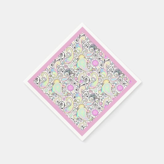 Pastel Paisley Serviette (Ecke)