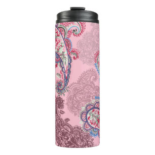 Pastel paisley, traditionelles ethnisches nahtlose thermosbecher