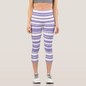 Pastel Pale Lavendel Lila Abstrakte Kunst, Dichtun Capri Leggings (Vorderseite)
