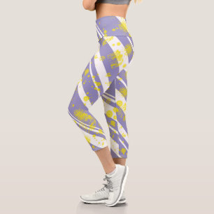 Pastel Pale Lavendel Lila Abstrakte Kunst, Dichtun Capri Leggings