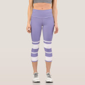 Pastel Pale Lavendel Lila Abstrakte Kunst, Dichtun Capri Leggings (Vorderseite)