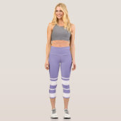 Pastel Pale Lavendel Lila Abstrakte Kunst, Dichtun Capri Leggings (Vorderseite)