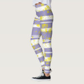 Pastel Pale Lavendel Lila Abstrakte Kunst Leggings (Links)