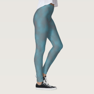 Pastel Pale Türkis Grau Abstrakte Wolken Leggings