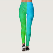 Pastel Pale Turquoise Abstrakt Art Wolken Leggings (Rückseite)