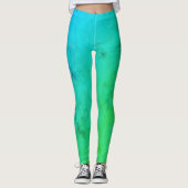 Pastel Pale Turquoise Abstrakt Art Wolken Leggings (Vorderseite)