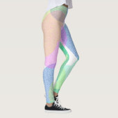 Pastel Pale Turquoise Abstrakte Kunstwolken Legend Leggings (Rechts)