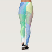 Pastel Pale Turquoise Abstrakte Kunstwolken Legend Leggings (Rückseite)