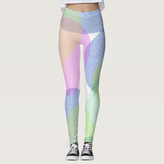 Pastel Pale Turquoise Abstrakte Kunstwolken Legend Leggings (Vorderseite)