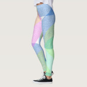 Pastel Pale Turquoise Abstrakte Kunstwolken Legend Leggings (Links)