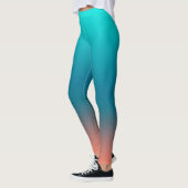 Pastel Pale Turquoise Coral Abstrakt Art Leggings (Links)