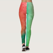 Pastel Pale Turquoise Coral Abstrakte Kunst Leggings (Rückseite)