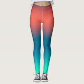 Pastel Pale Turquoise Coral Abstrakte Kunst Leggings (Vorderseite)