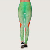 Pastel Pale Turquoise Coral Abstrakte Kunst Leggings (Rückseite)