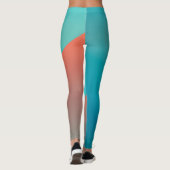 Pastel Pale Turquoise Coral Abstrakte Kunst Leggings (Rückseite)
