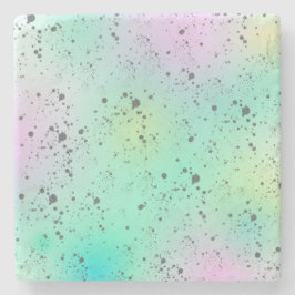 Pastel Pale Turquoise Pink Abstrakte Kunst Gray Sp Steinuntersetzer