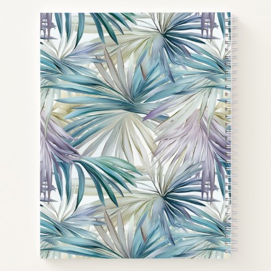 Pastel Palm Leaf Gemusterten Spiral-Notebook Notizblock (Rückseite)