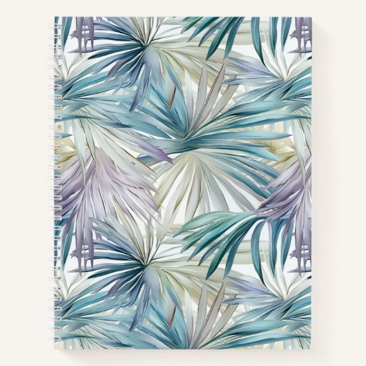 Pastel Palm Leaf Gemusterten Spiral-Notebook Notizblock (Vorderseite)