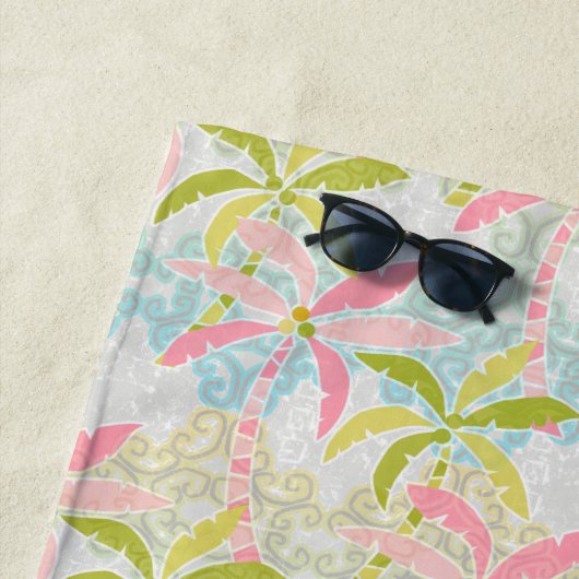 Pastel Palm Tree Beach Handtuch (Beispiel)