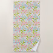 Pastel Palm Tree Beach Handtuch (Vorderseite)