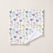 Pastel Palm Tree by Beach Pattern Badhandtuch Set (Waschlappen)