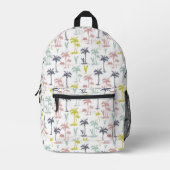 Pastel Palm Tree by Beach Pattern Bedruckter Rucksack (Vorderseite)
