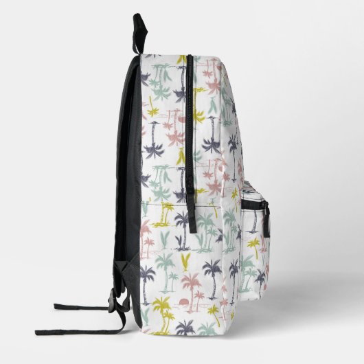 Pastel Palm Tree by Beach Pattern Bedruckter Rucksack (Links)