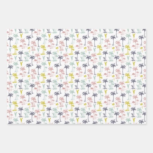 Pastel Palm Tree by Beach Pattern Geschenkpapier Set (Vorderseite 3)