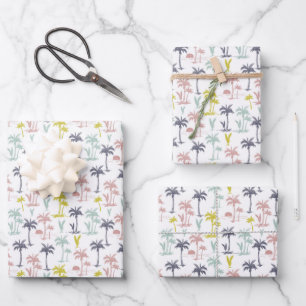 Pastel Palm Tree by Beach Pattern Geschenkpapier Set