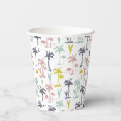 Pastel Palm Tree by Beach Pattern Pappbecher (Rückseite)