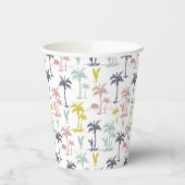 Pastel Palm Tree by Beach Pattern Pappbecher (Links)