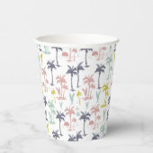 Pastel Palm Tree by Beach Pattern Pappbecher (Rechts)