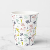 Pastel Palm Tree by Beach Pattern Pappbecher (Vorderseite)