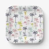 Pastel Palm Tree by Beach Pattern Pappteller (Vorderseite)