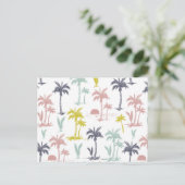 Pastel Palm Tree by Beach Pattern Postkarte (Stehend Vorderseite)