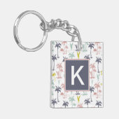 Pastel Palm Tree by Beach Pattern Schlüsselanhänger (Vorderseite links)