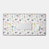 Pastel Palm Tree by Beach Pattern Schreibtischunterlage (Tastatur & Maus)