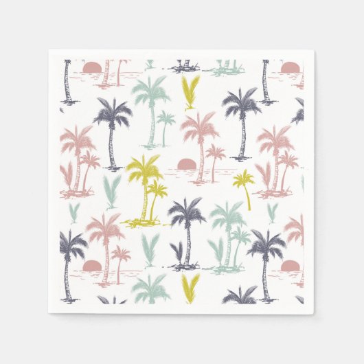 Pastel Palm Tree by Beach Pattern Serviette (Vorderseite)