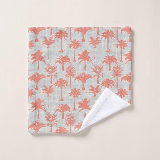 Pastel Palm Tree Muster Badhandtuch Set (Waschlappen)