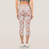 Pastel Palm Tree Muster Capri Leggings (Rückseite)