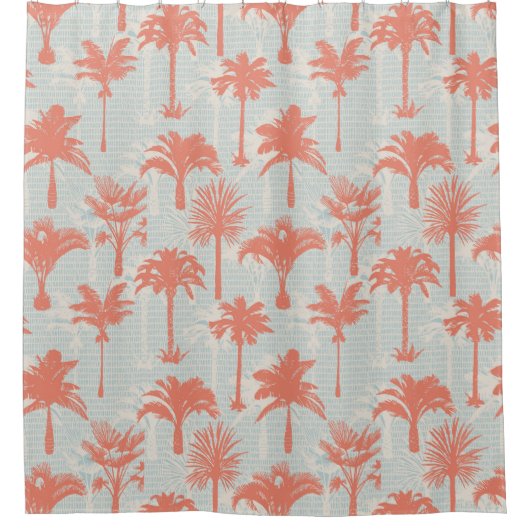 Pastel Palm Tree Muster Duschvorhang (Vorderseite)