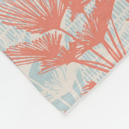 Pastel Palm Tree Muster Fleecedecke (Ecke)